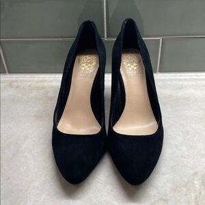 Vince Camuto Black Suede Heels. Size 7.